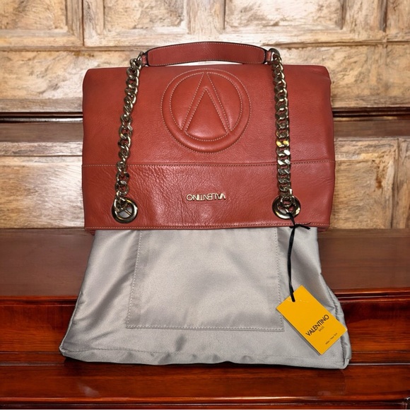 Mario Valentino Karina VA6107 Italian Leather Terracotta Bag NWT Authentic VTG - Picture 14 of 15